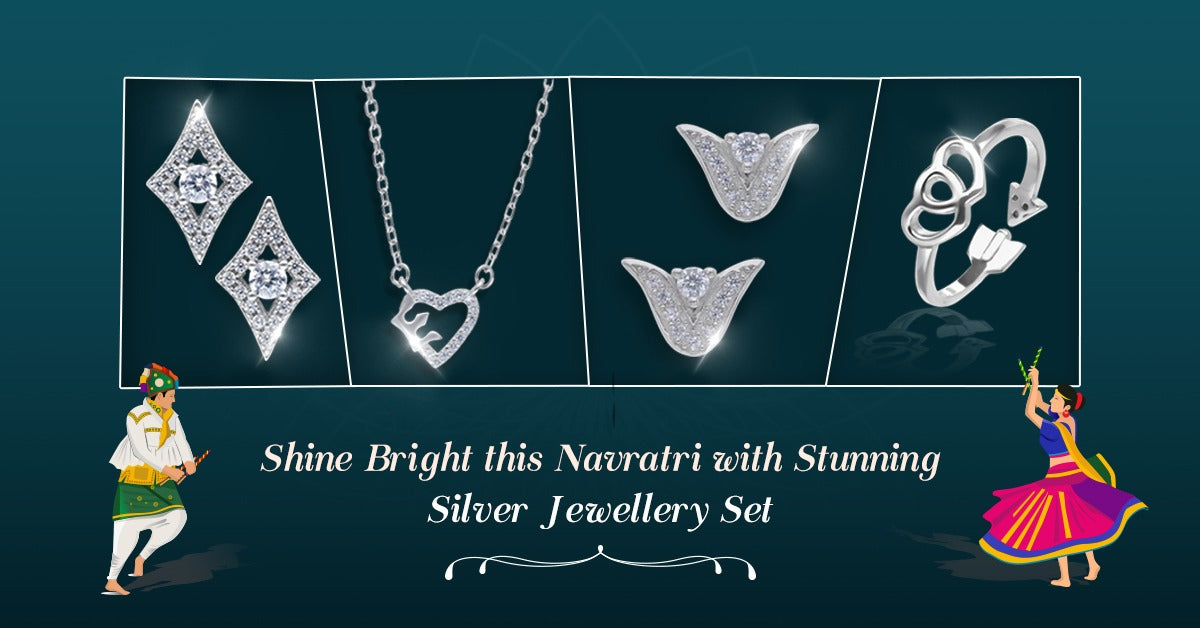 Shine Bright this Navratri with Stunning Silver Jewellery Set – DEESSA.co
