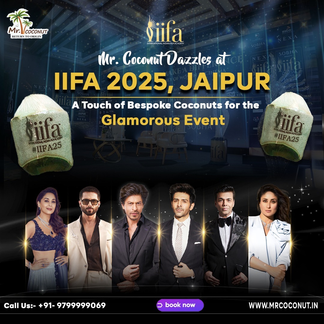 Mr. Coconut Dazzles at IIFA 2025 Jaipur with Engraved Coconuts
