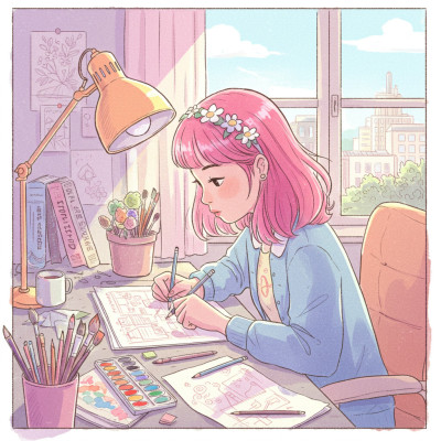 Lost in my own little world of lines and colors. ?..